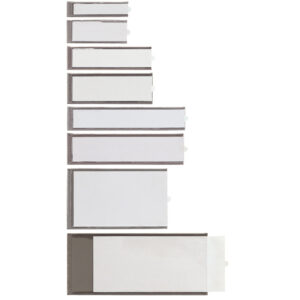 Portaetichette adesivo Ies B2 – 24 x 88 mm – grigio – Sei Rota – conf. 8 pezzi