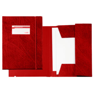Cartellina 3 lembi Archivio 3L F – con elastico – Colpan  – 25 x 35 cm – rosso – Sei Rota