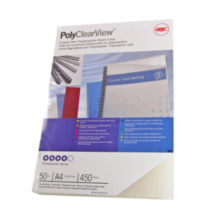 Copertine PolyClear View – A4 – 300 micron – PPL – neutro trasparente opaco – GBC – conf. 100 pezzi