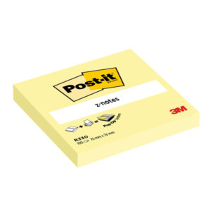 Blocco Post it  Z Notes – R330 – 76 x 76 mm – giallo Canary – 100 fogli – Post it