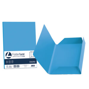 Cartelline 3 lembi Luce – 200 gr – 24,5×34,5 cm – azzurro – Favini – conf. 25 pezzi