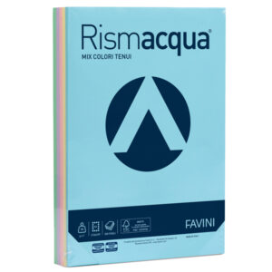 Carta Rismacqua – A4 – 90 gr – mix 5 colori – Favini – conf. 300 fogli