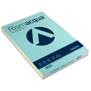 Carta Rismacqua – A3 – 90 gr – mix 5 colori – Favini – conf. 300 fogli