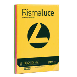 Carta Rismaluce – A4 – 200 gr – mix 8 colori – Favini – conf. 125 fogli