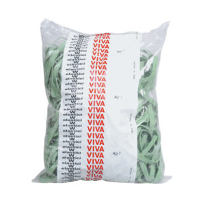 Elastico fettuccia – D 7 cm x 8 mm – verde – Viva – sacco da 1 kg