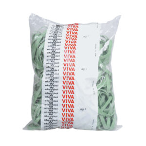 Elastico fettuccia – D 12 cm x8 mm – verde – Viva – sacco da 1 kg