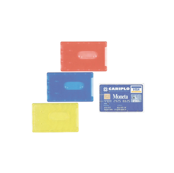 Porta Cards rigido – PVC – 8,5×5,4 cm – colori assortiti – Favorit