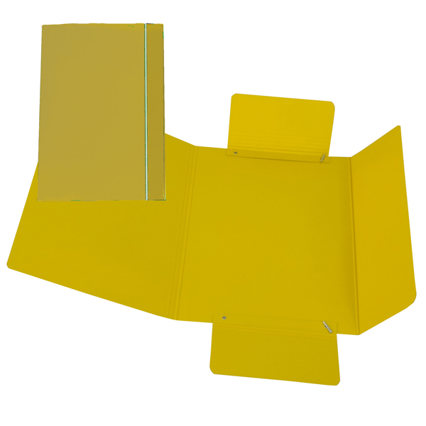 Cartellina con elastico – cartone plastificato – 3 lembi – 17×25 cm – giallo – Cartotecnica del Garda
