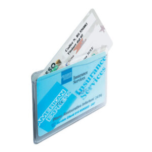 Porta Cards – 2 tasche – 9,5×6,5 cm – trasparente – Favorit – conf. 50 pezzi