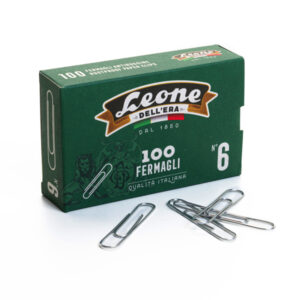 Fermagli zincati – lunghezza 58 mm – n. 6 – Leone – conf. 100 pezzi