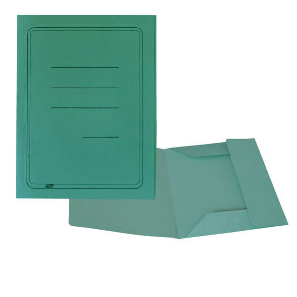 Cartelline 3 lembi – con stampa – cartoncino Manilla 200 gr – 25×33 cm – verde – Cartotecnica del Garda – conf. 50 pezzi
