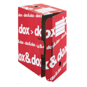 Scatola archivio DoxDox – 17x35x25 cm – bianco e rosso – Esselte Dox