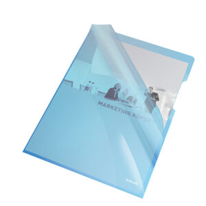 Cartelline a L – PVC – liscio – 21×29,7 cm – blu cristallo – Esselte – conf. 25 pezzi