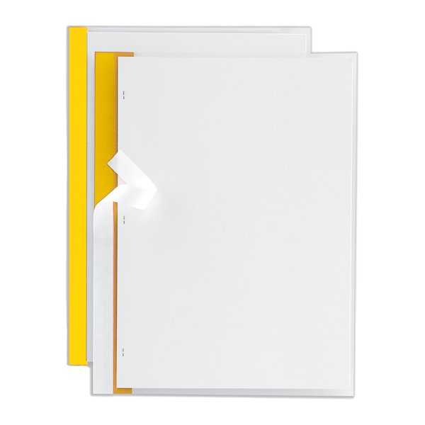 Cartelline Poli 200 – PPL – 21×29,7 cm – trasparente – dorso giallo – Sei Rota – conf. 10 pezzi