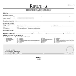 Registro carico/scarico rifiuti detentori (Mod. A) – 22,5 x 29,7cm – 100pg – numerate – Edipro