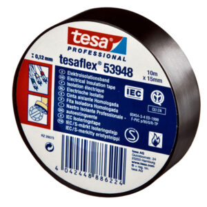 Nastro adesivo isolante – professionale – 10 m x 15 mm – nero – Tesa