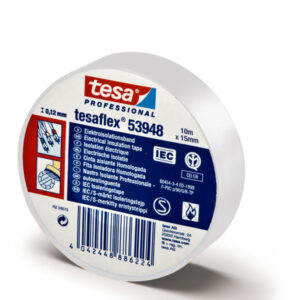 Nastro adesivo isolante – professionale – 10 m x 15 mm – bianco – Tesa