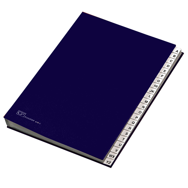 Classificatore alfabetico A/Z – 640E – 24×34 cm – blu – Fraschini