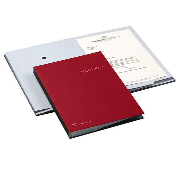 Libro firma – 18 intercalari – 24×34 cm – rosso – Fraschini