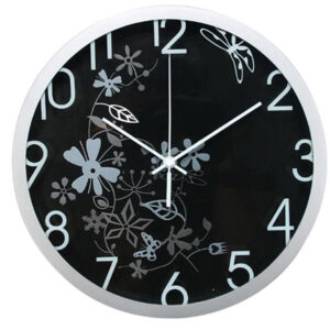 Orologio da parete Flowers – diametro 30,5 cm – nero – Methodo