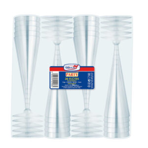 Bicchieri Flutes Diamant – monouso – trasparente – Dopla – conf. 20 pezzi