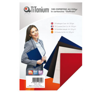 Copertine rilegatura – A4 – 250 gr – cartoncino goffrato – rosso – Titanium – scatola 100 pezzi