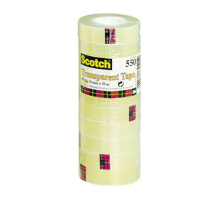 Nastro adesivo Scotch  550 – 19 mm x 33 mt – trasparente – Scotch  –  torre 8 rotoli