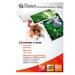 Pouches – business card – 60×90 mm – 2×125 micron – Titanium – conf. 100 pezzi