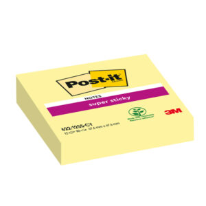 Blocco foglietti Super Sticky – 622-12SS-CY – 47,6 x 47,6 mm – giallo Canary – 90 fogli – Post it
