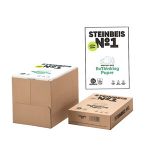 Carta riciclata al 100 senza legno – A4 – 80 gr – bianco – Steinbeis – conf. 500 fogli