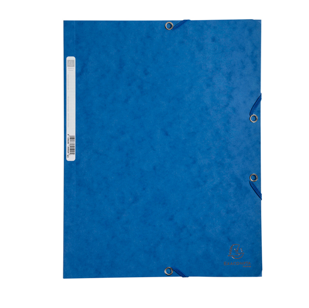 Cartellina con elastico – cartoncino lustrE’ – 3 lembi – 400 gr – 24×32 cm – blu – Exacompta