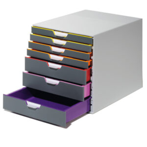 Cassettiera Varicolor  – 28×35,6×29,2 cm – 7 cassetti  – Durable