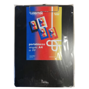 Portablocco con molla in metallo – copertina in PPL – A4 – nero – Iternet