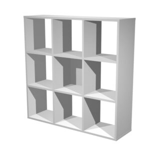 Libreria casellario Rainbow – 9 caselle – 104,1×29,2×103,9 cm – grigio alluminio – Artexport