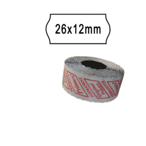 Rotolo da 1000 etichette a onda per Printex Smart 8/2612 – 26×12 mm – adesivo removibile – bianco – Printex – pack 10 rotoli