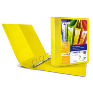 Raccoglitore personalizzabile Myto TI – 4 anelli a D 17 mm – dorso 2,5 cm – 22×30 cm – giallo – Sei Rota