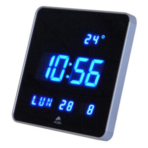 Orologio digitale da parete Led – 28x28x3,4 cm – nero – Alba