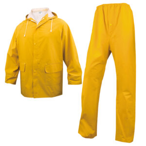 Completo impermeabile EN304 – giacca + pantalone – poliestere/PVC – taglia XXL – giallo – Deltaplus