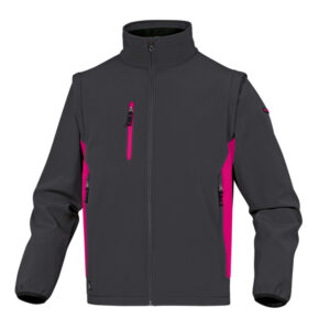 Giacca Softshell MySen 2 – tessuto Softshell/poliestere/elastan – taglia M – grigio/fucsia – Deltaplus