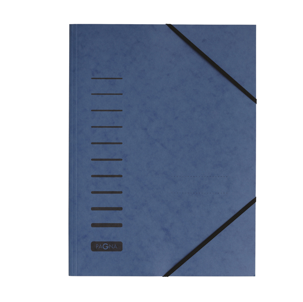 Cartella 3 lembi – con elastico – cartoncino – A4 – blu – Pagna