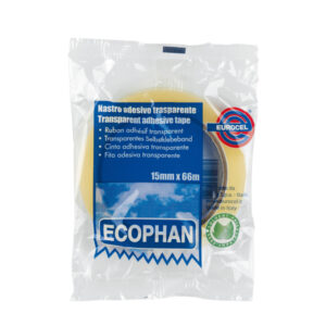 Nastro adesivo Ecophan – 19 mm x 66 mt – in caramella – trasparente – Eurocel