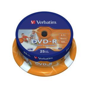 Verbatim – Scatola 25 DVD-R – stampabile – 43538 – 4,7GB