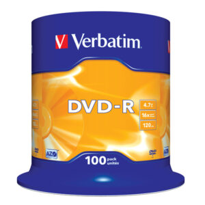 Verbatim – Scatola 100 DVD-R – serigrafato – 43549 – 4,7GB