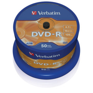 Verbatim – Scatola 50 DVD-R – argento lucido – 43548 – 4,7GB