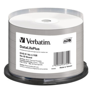 Verbatim – Scatola 50 DVD-R – stampabile – 43755 – 4,7GB