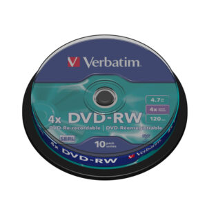 Verbatim – Scatola 10 DVD-RW – serigrafato – 43552 – 4,7GB