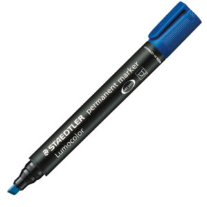 Marcatore Lumocolor Permanent 350 – punta a scalpello – tratto 2 – 5 mm – blu – Staedtler