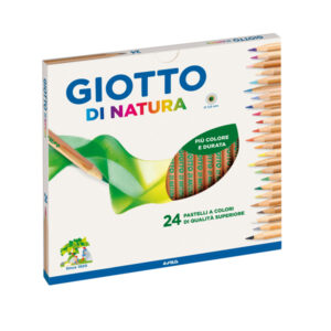 Pastelli colorati Natura – diametro mina 3,8 mm – legno di cedro – colori assortiti – Giotto – astuccio 24 pezzi
