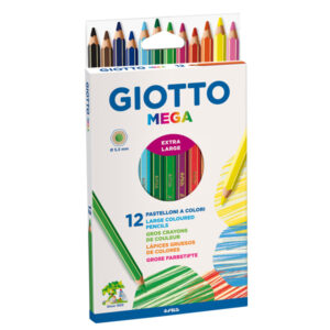 Pastelli colorati Mega – esagonale – mina 5,5 mm  – Giotto – conf. 12 pezzi