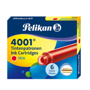 Cartucce inchiostro 4001 (TP/6)  – lunghezza 39mm – rosso – Pelikan  – conf. 6 pezzi